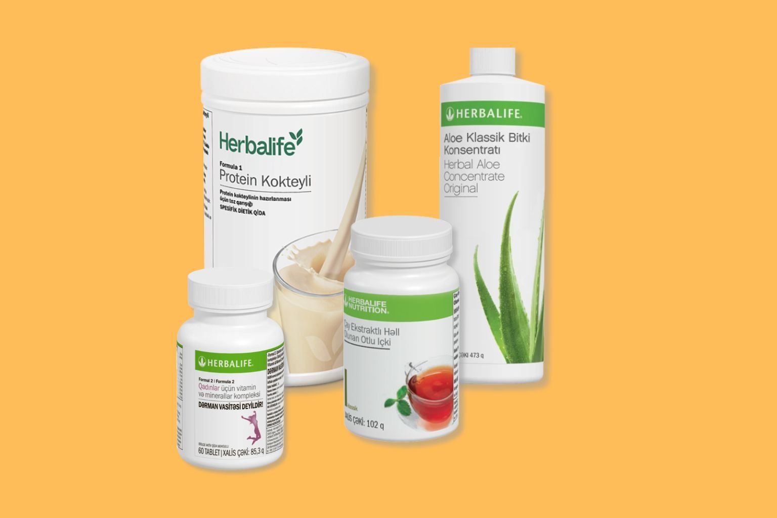 Çəkinin azaldılması Proqramı -Genişləndirilmiş. Daxildir Protein kokteyli, Aloe içkisi, otlu çay və Ekstrakal Edvans