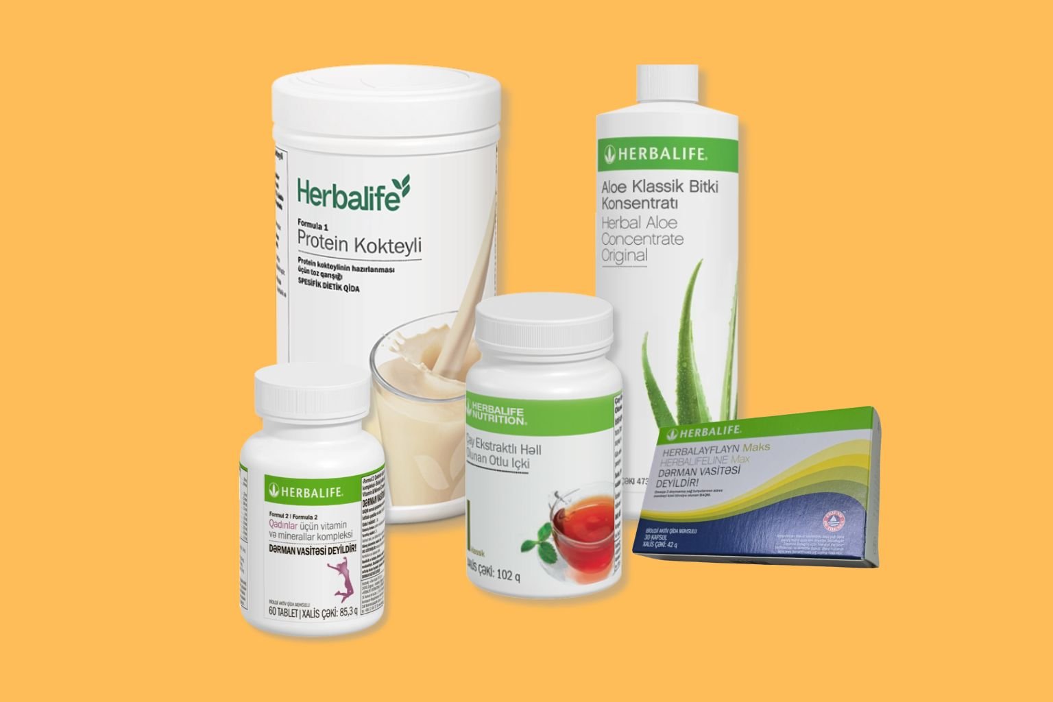 Çəkinin azaldılması Proqramı - Qabaqcıl Daxildir Protein kokteyli, Aloe içkisi, otlu çay, Ekstrakal Edvans və Herbalayflayn Maks (Omega 3).