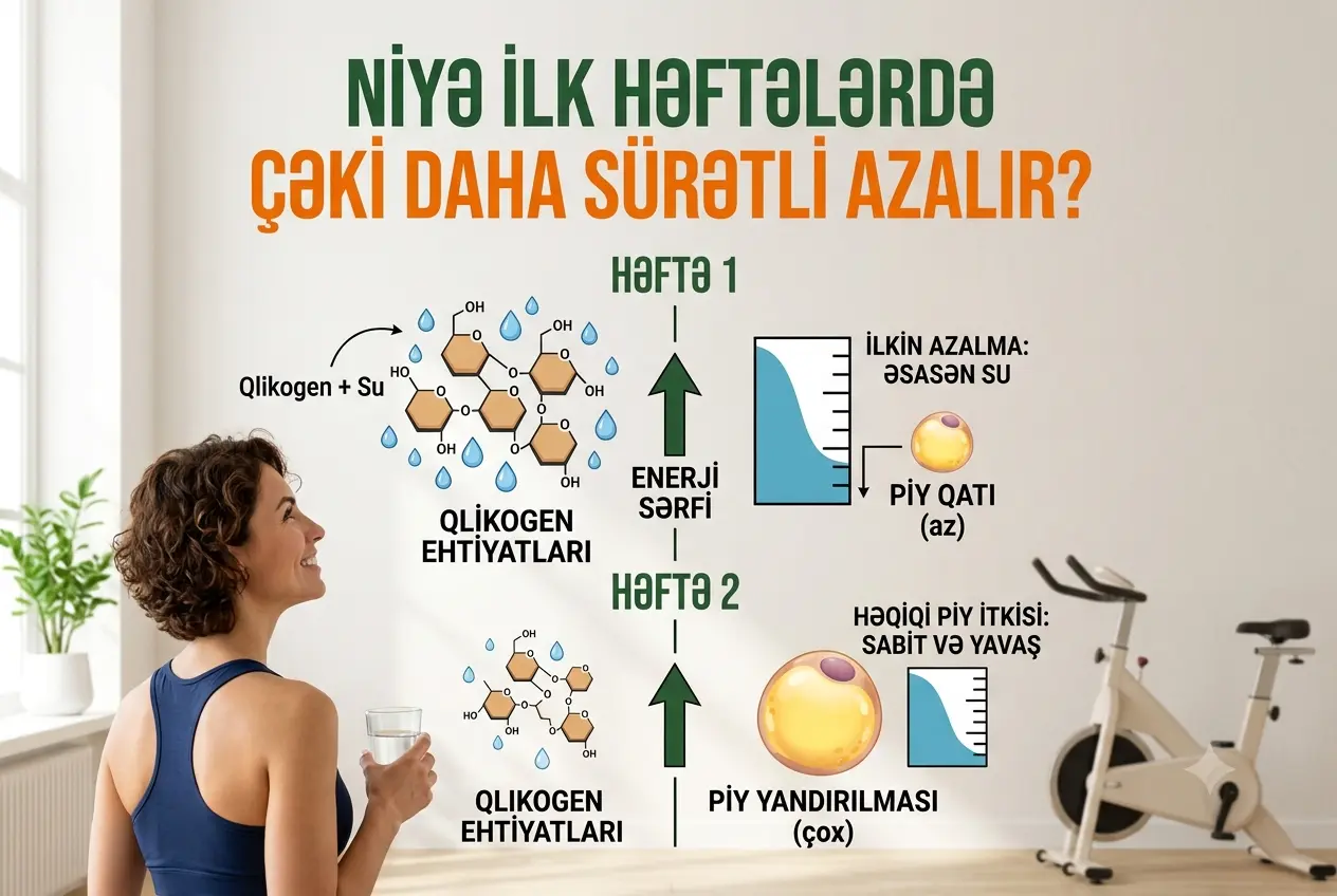 ilk həftələrdə sürətli arıqlama